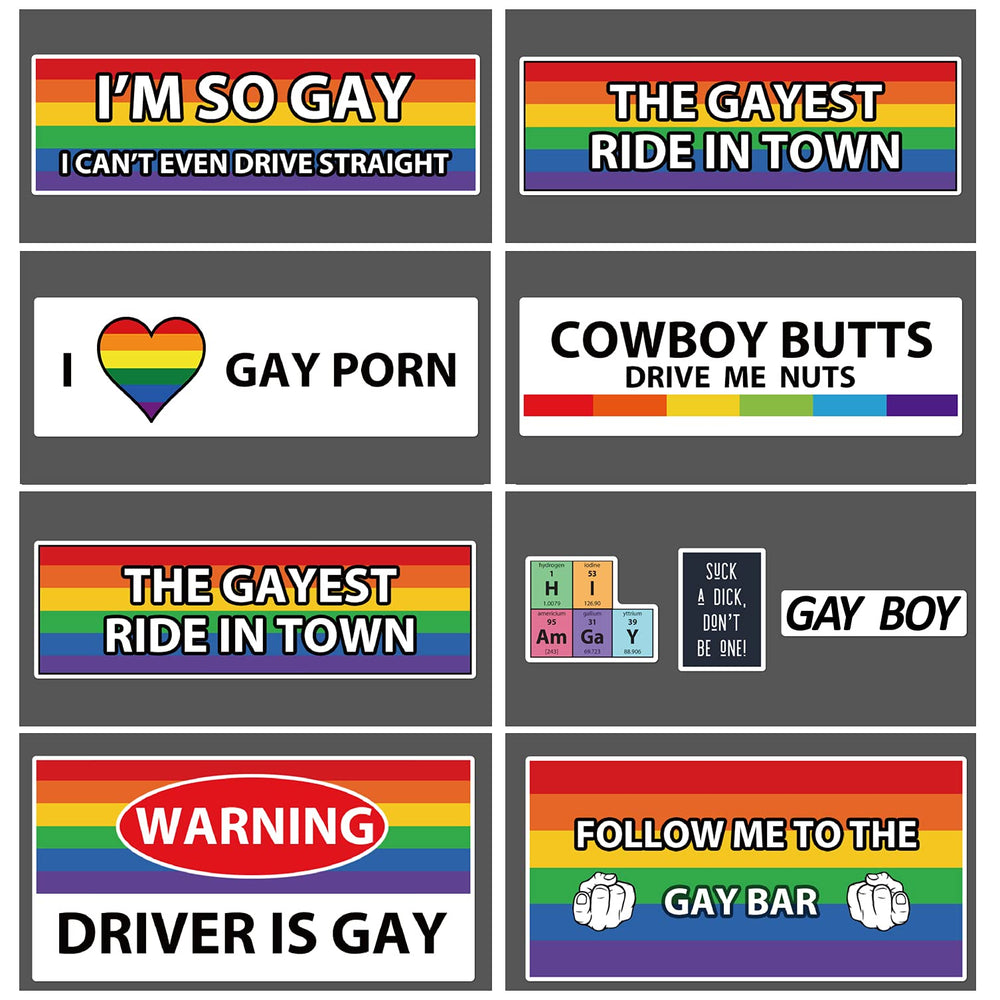 28 Pcs Original Funny Gay LGBT Prank Bumper Stickers for Truck,Cars,Vehicle or Luggage