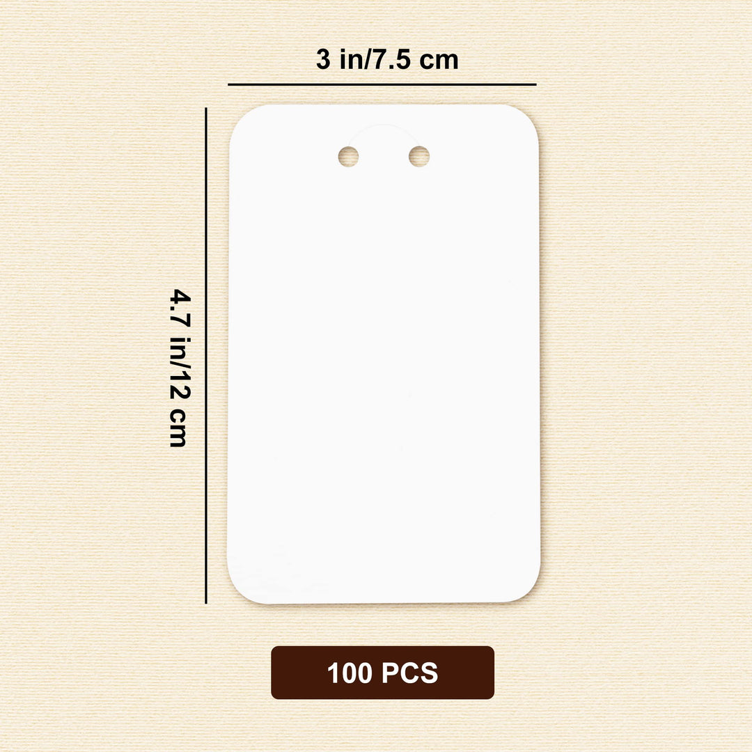 100 Pcs Keychain Display Cards with Self-Sealing Bags, 3&#39;&#39; x 4.7&#39;&#39; Keychain Cards Holder for Display Keyring Cards Jewelry Packaging Supplies (White)