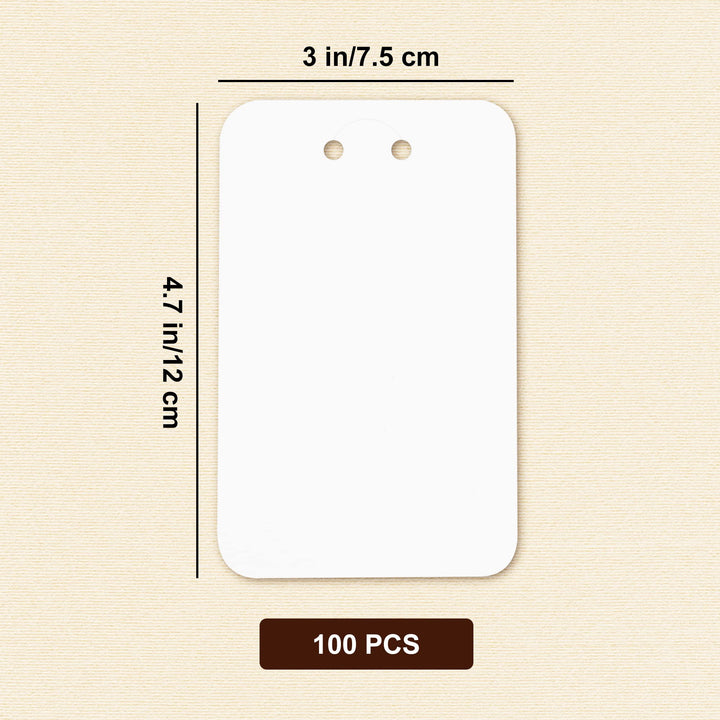 100 Pcs Keychain Display Cards with Self-Sealing Bags, 3&#39;&#39; x 4.7&#39;&#39; Keychain Cards Holder for Display Keyring Cards Jewelry Packaging Supplies (White)