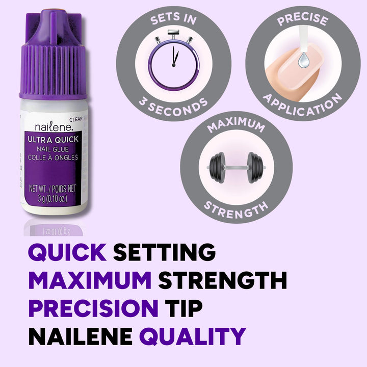 Nailene Super Strong, Fast-Drying Nail Glue – Durable, 