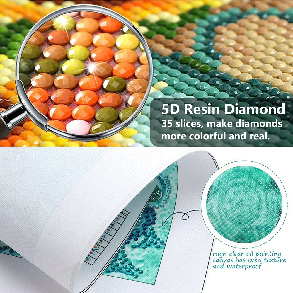 Beach DIY 5D Full Drill Diamond Painting Kit, Seaside Sunset Painting with Diamonds Kits, Landscape Round Diamond Painting Kits for Adults, Crystal Rhinestone Arts Craft Idea Gift (12 x 16 inch)