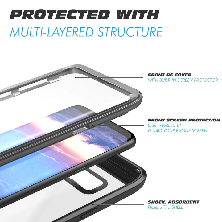 Samsung Galaxy S8 Case, Pakoyi Full Body Bumper Case Bu