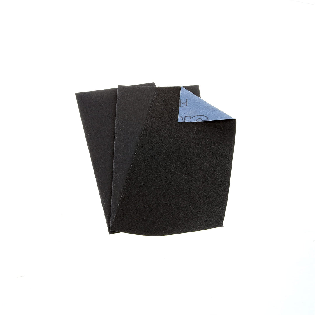 3M Emery Cloth Sandpaper, For Sanding Metal Surfaces, 3 Sheets, 3.67-in x 9-in, Assorted Grit Abrasives, Cloth Backed Sanding Paper, For Light Rust Removal & Cleaning, Light Metal Polishing (5931)