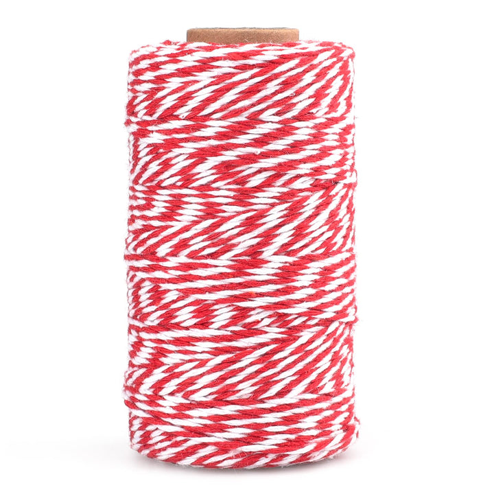 jijAcraft Red and White Twine String, 328 Feet Christma