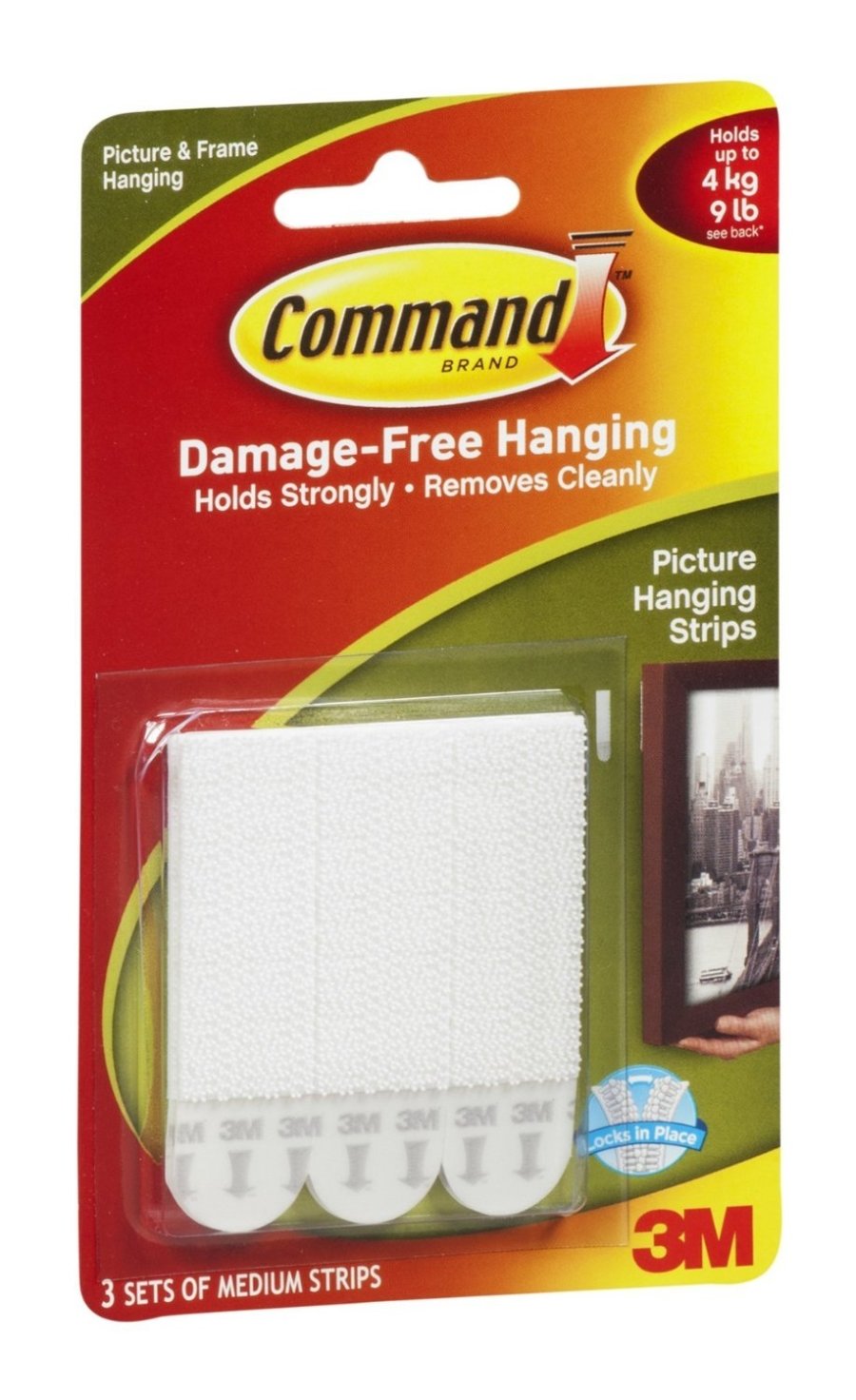Strips 17201 Medium Adhesive Removable Interlocking Fasteners