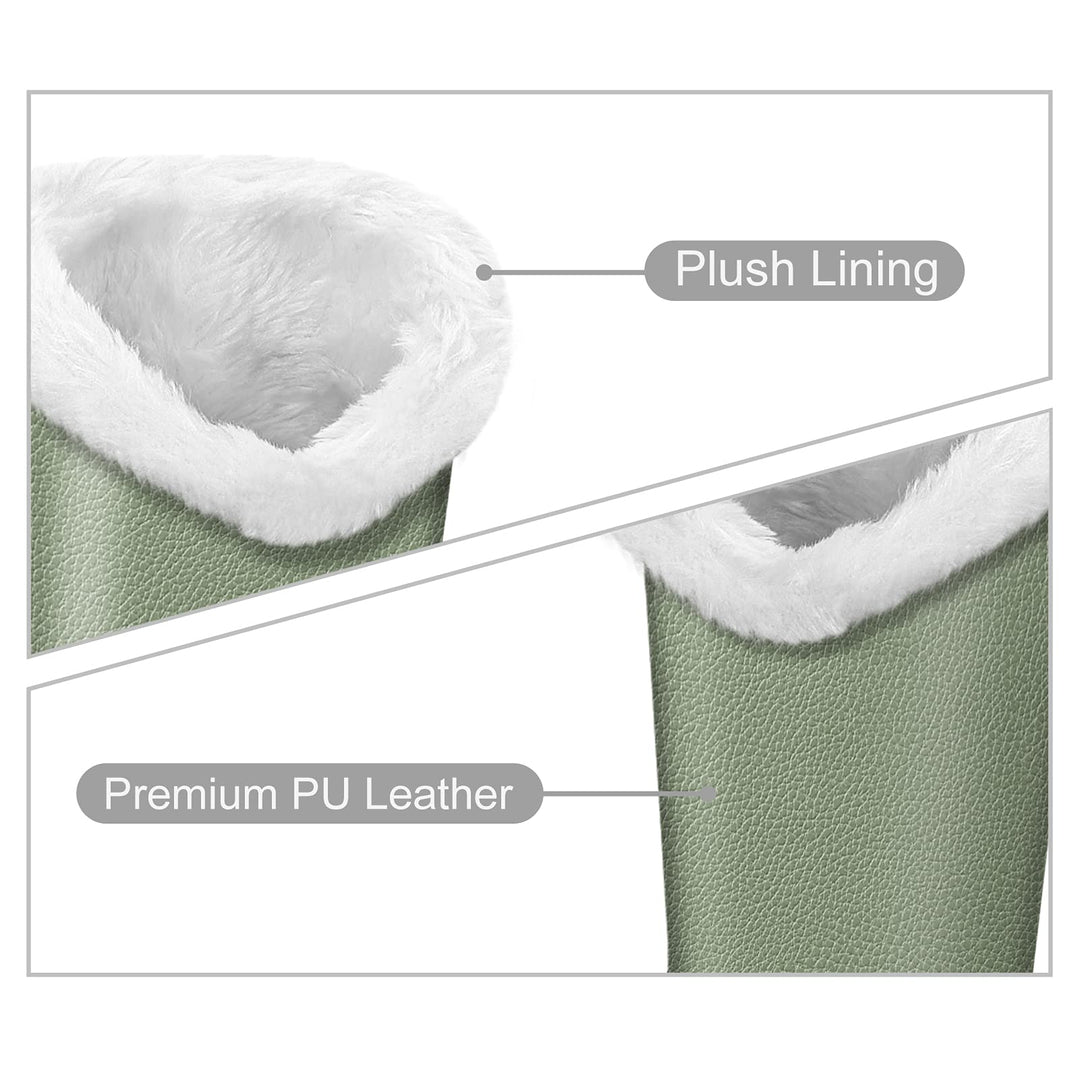 Plush Lined Eyeglasses Holder with Magnetic Base- Premium Vegan Leather Glasses Stand Case, Sage Green