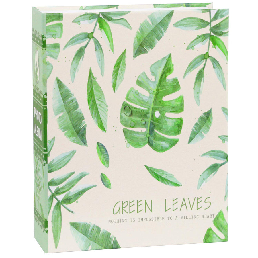 Photo Album 4x6 inch,100 Pockets Picture,Green Leaves Natural Style Tree,Green