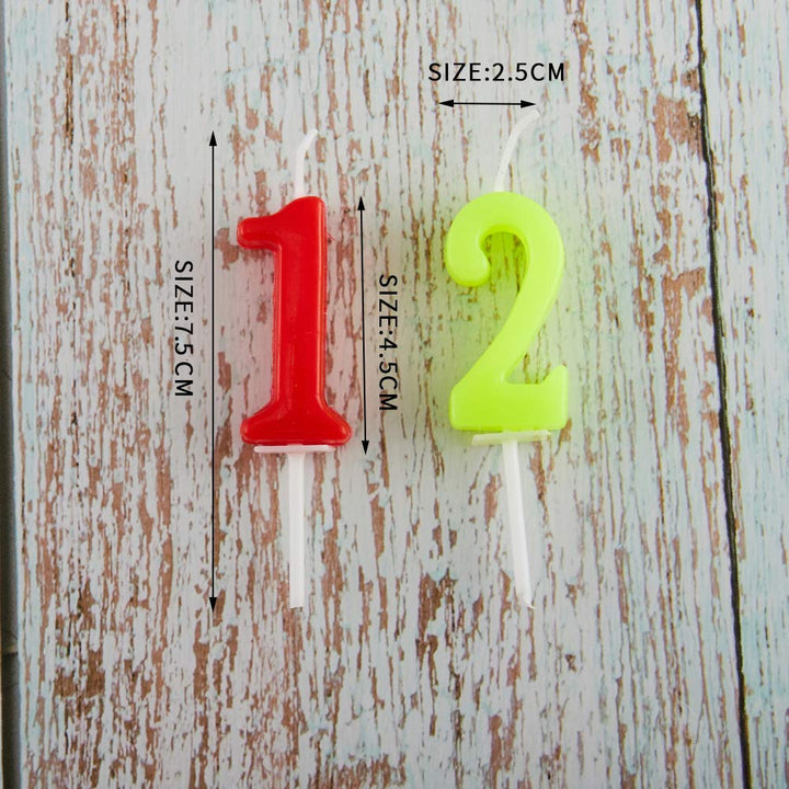 10 Pieces Birthday Candles Cake Numeral Candles Number 0-9 Glitter Cake Topper Decoration for Party, Wedding, Bottle Service, Night Club,Kids,Adults (Colourful)