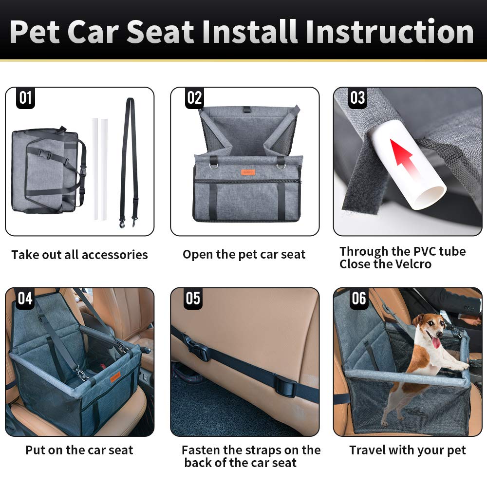 SWIHELP Dog Car Seat Puppy Portable Pet Booster Car Sea