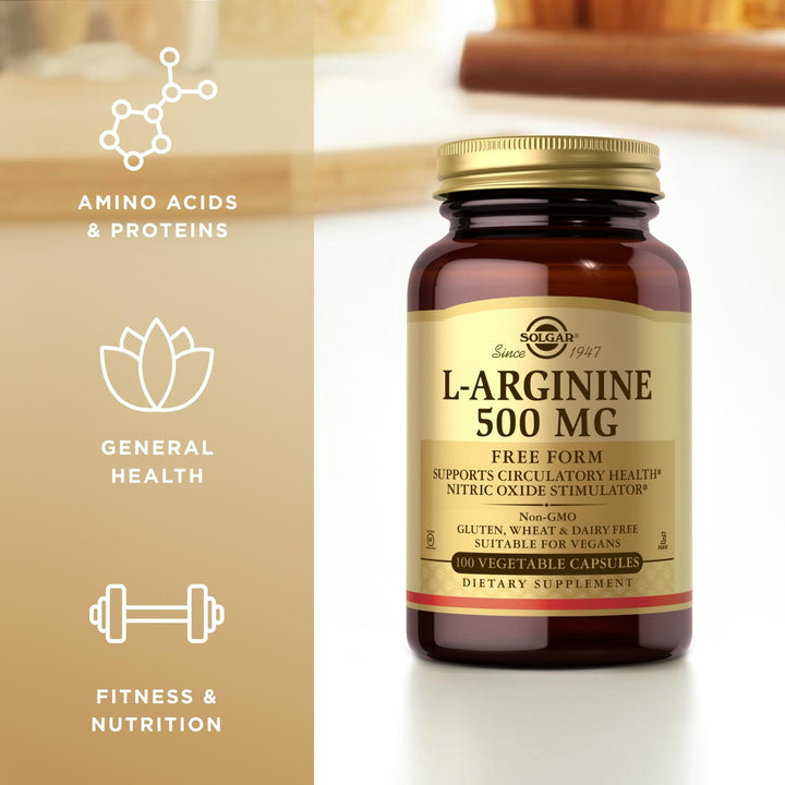 Solgar L-Arginine 500 mg - 100 Vegetable Capsules - Nit