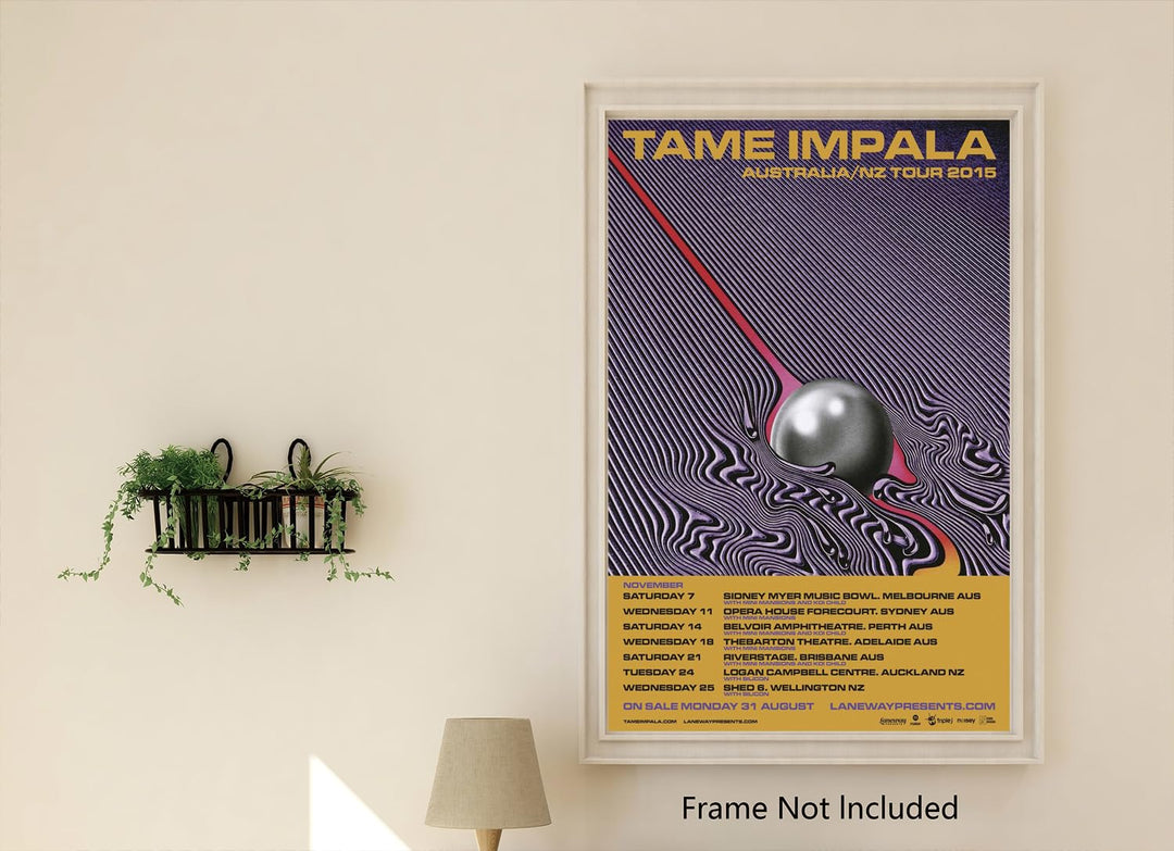 Tame Impala Poster - 16x25 inch Currents Tour 2015 Print Frameless Art Gift 40x63cm