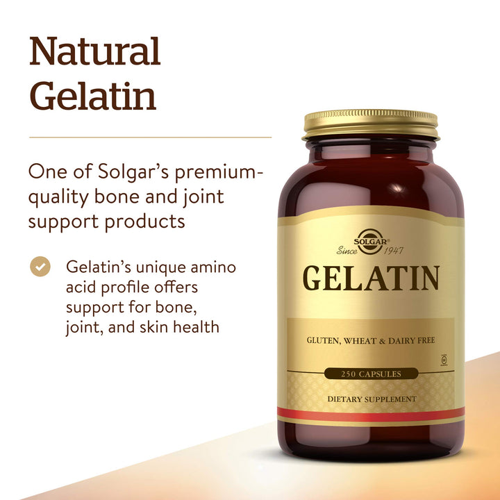 Solgar Gelatin 1680 mg, 250 Capsules - Natural Gelatin 