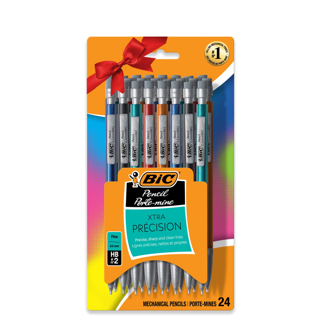 Xtra-Precision Mechanical Pencil, Metallic Barrel, Fine Point (0.5mm), 24-Count, Doesn&#39;t Smudge and Erases Cleanly