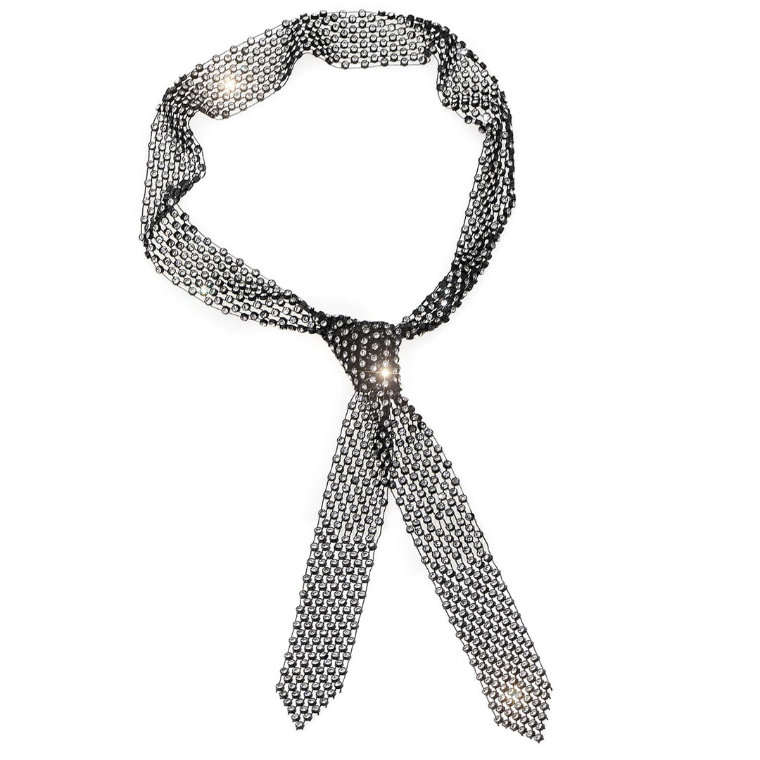 Rhinestone Neck Tie Gift for Women Black