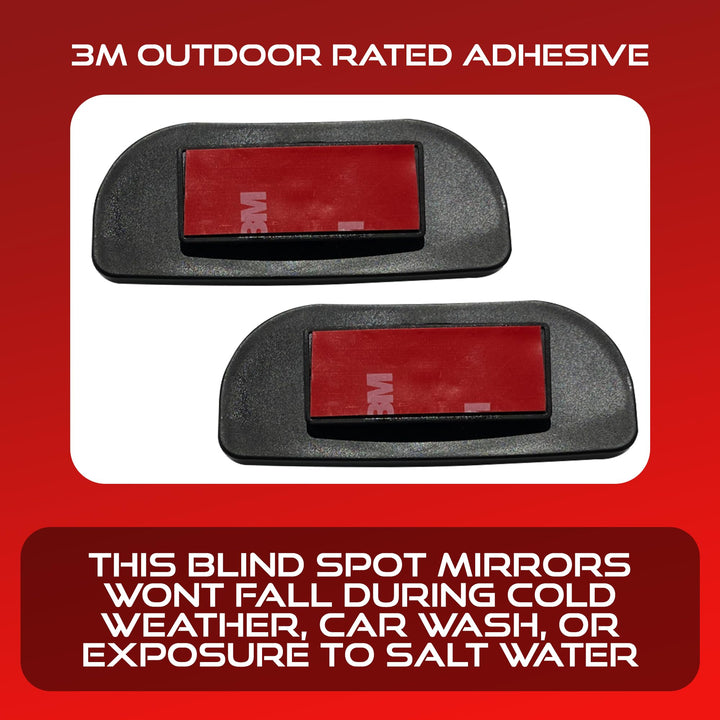Blind Spot Convex Car Rear View Mirror: Rearview/Side Stick On Mirror Automotive Accessories | Narrow Blindspot Mirrors For Car By (2 pack)