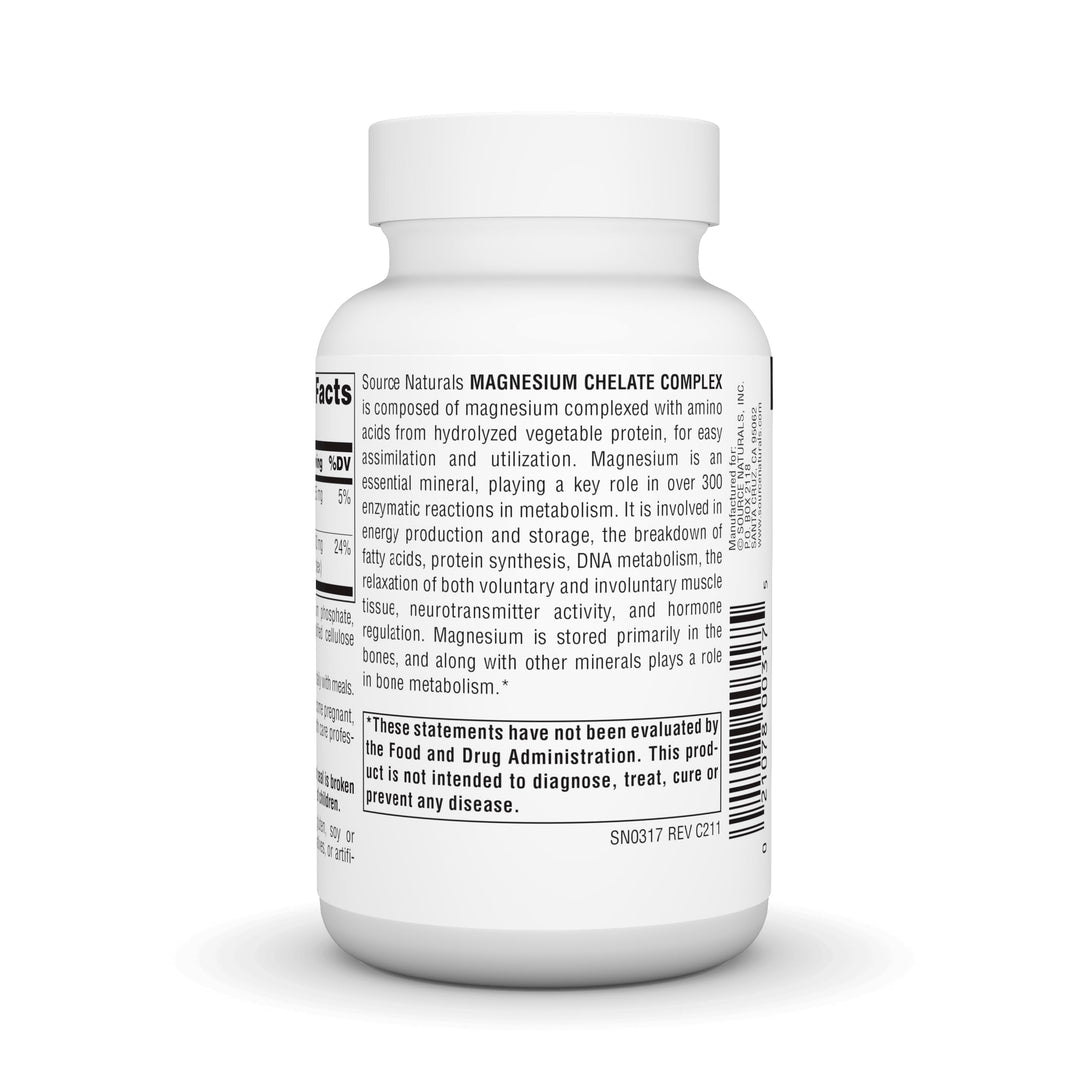 Source Naturals Magnesium Chelate Complex, Supports Ner