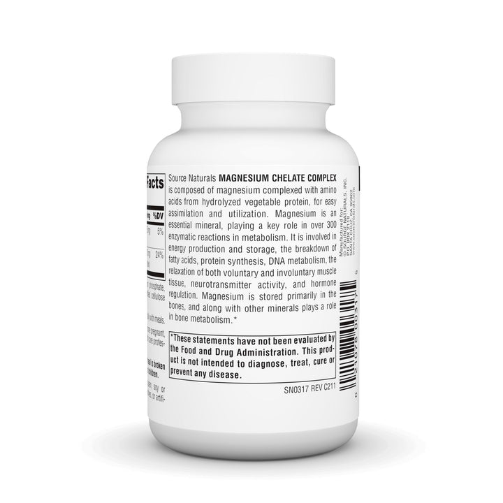 Source Naturals Magnesium Chelate Complex, Supports Ner