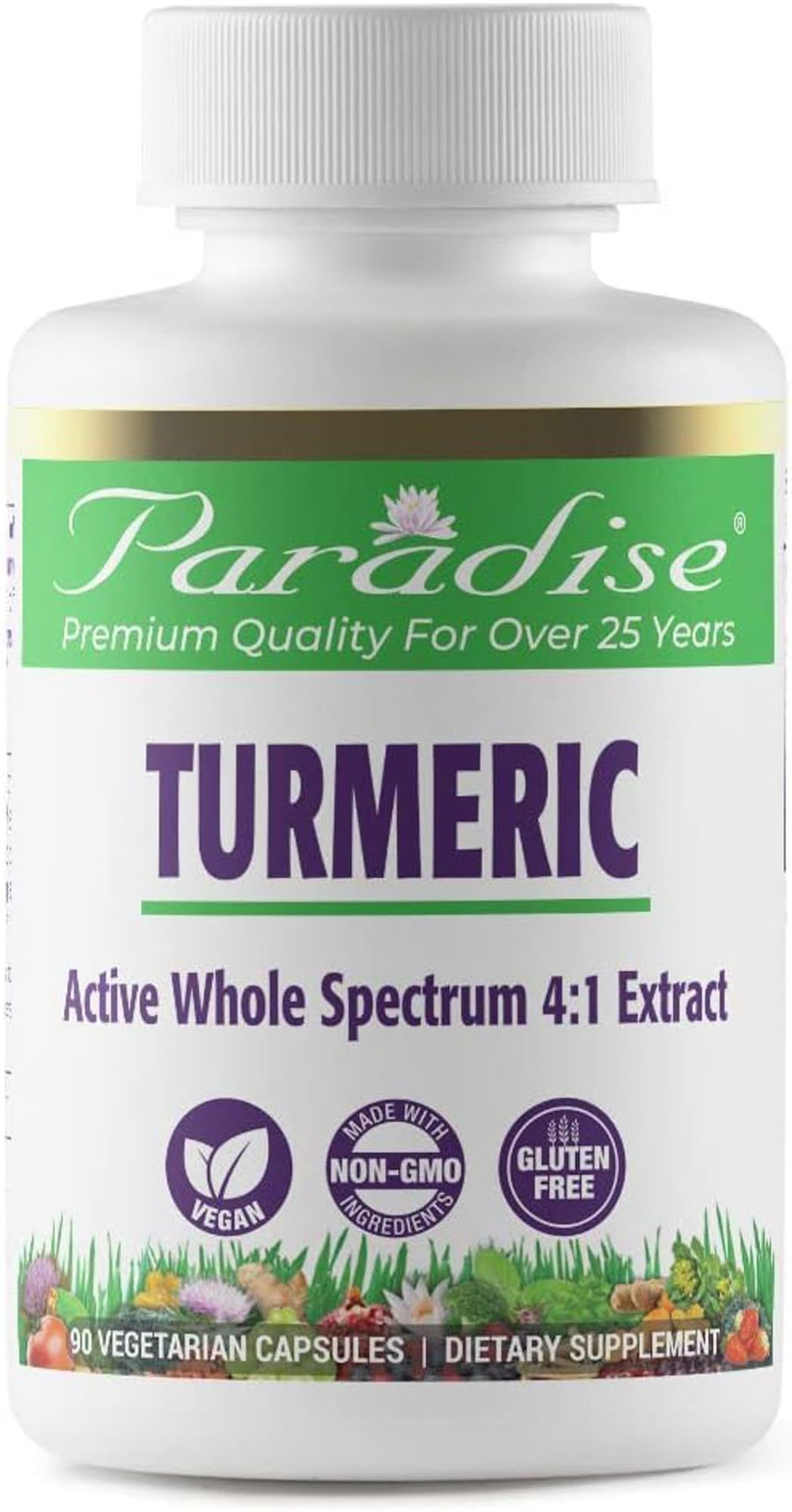 Paradise Herbs Turmeric - 90 Vegetarian Capsules