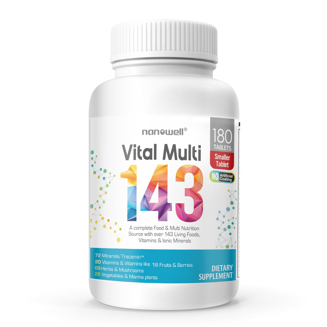 Vital Multi 143 - Multivitamin &amp; Multimineral Supplement with 20 Vitamins and 72 Minerals,143 Ingredients Total - 120 Tablets, 30 Day Supply