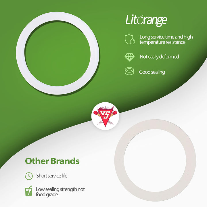 8 PCS Replacement Spare Food Grade Silicone (Better Than Rubber) Gasket Seal Ring For Aluminium Stovetop Coffee Maker Pots 3 Cups &amp; 4 Cups