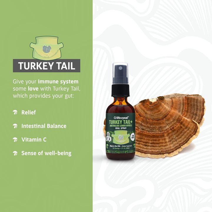 LIFE CYKEL Turkey Tail Mushroom Supplement Oral Spray w