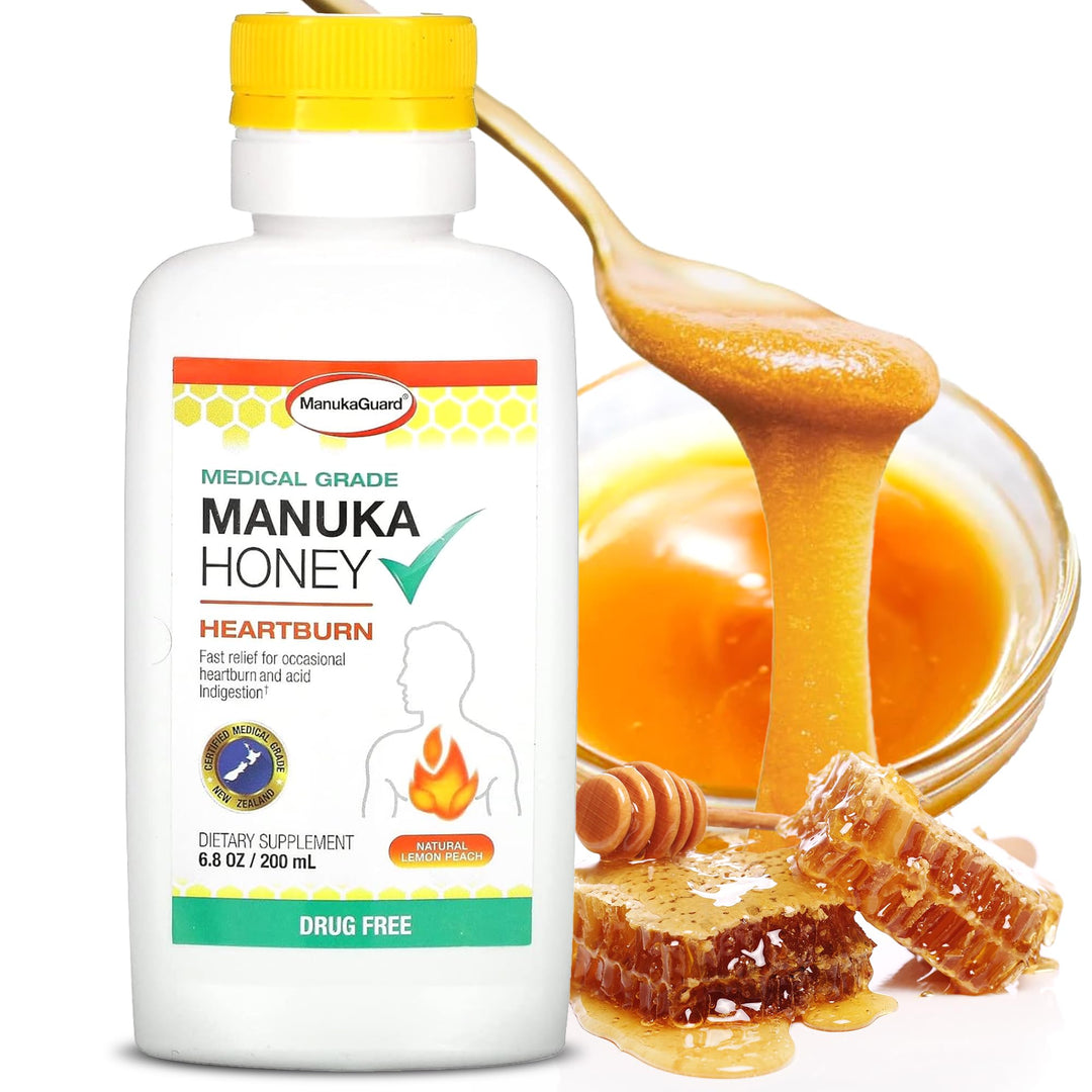 Medical Grade Manuka Honey Nutralize, Heartburn and Acid Indigestion Relief, Ginger Peach, 6.8 Ounces