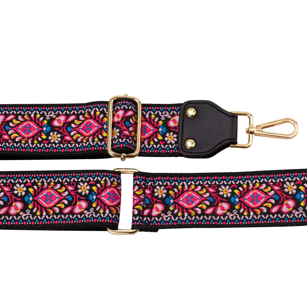 Allzedream Adjustable Guitar Style Purse Strap Replacement Crossbody Bags Jacquard Weave Embroidered (Vernal Equinox)