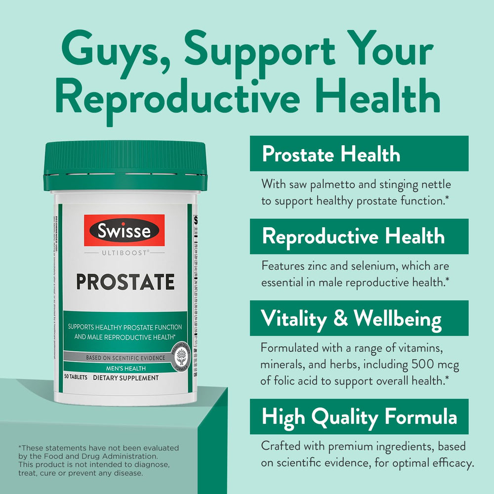 Saw Palmetto Prostate Supplement for Men | Reproductive Health & Prostate Support with Zinc, Selenium & Stinging Nettle | 50 Tablets