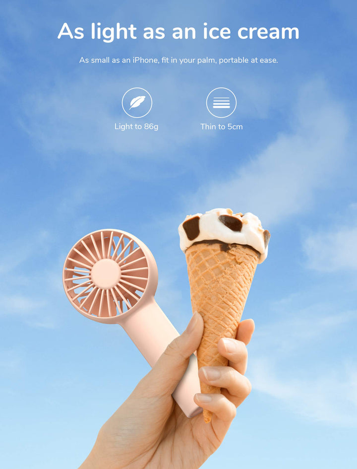 JISULIFE Mini Fan Battery Operated Handheld with 2000 m