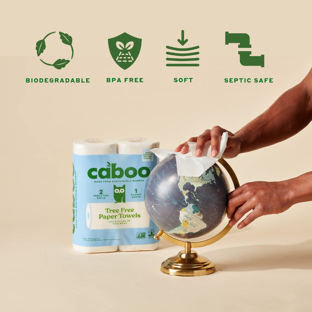 Caboo Towel Paper Roll, 115 Sheets, 2 Roll Package