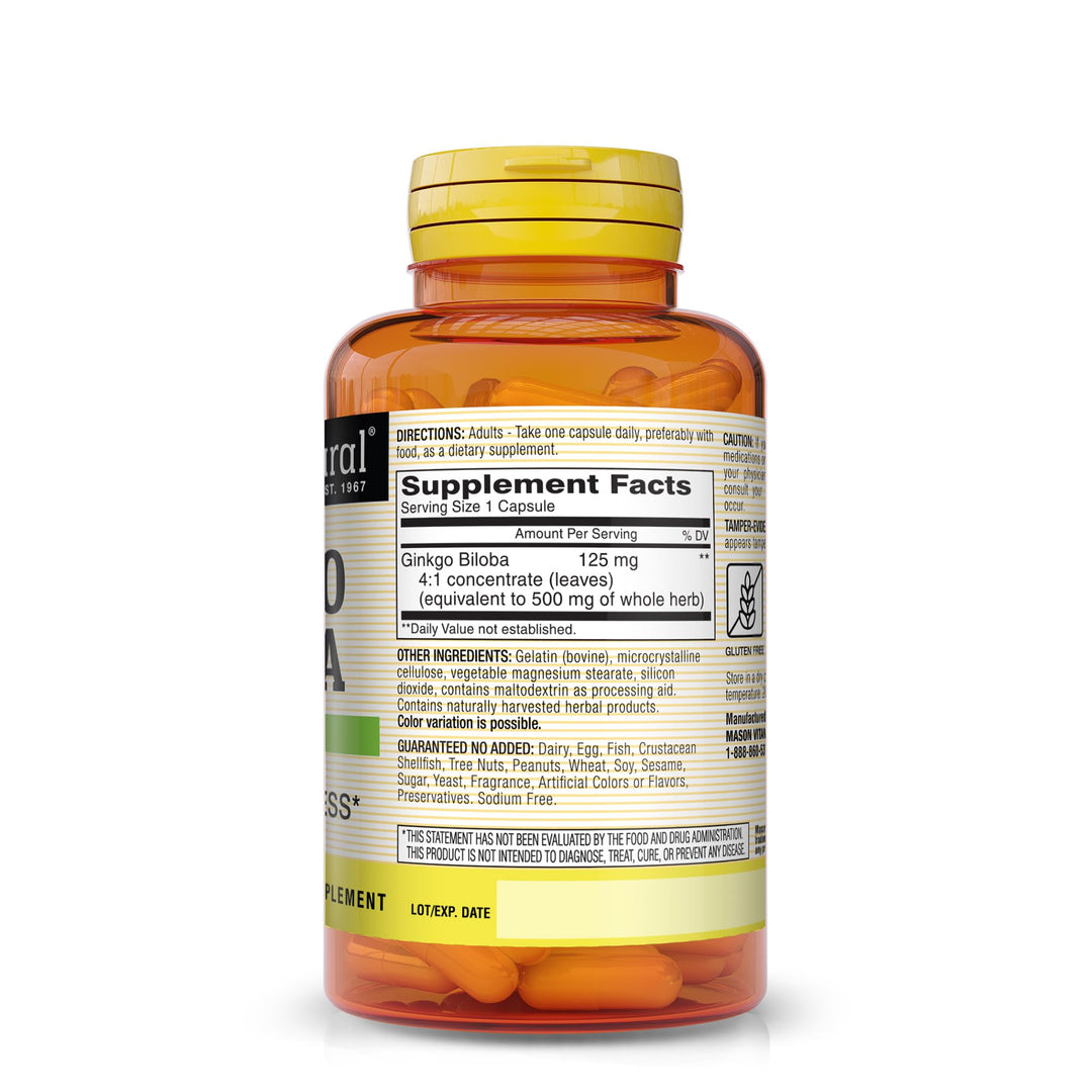 Mason Vitamins Gingko Biloba Capsules, 90 Count
