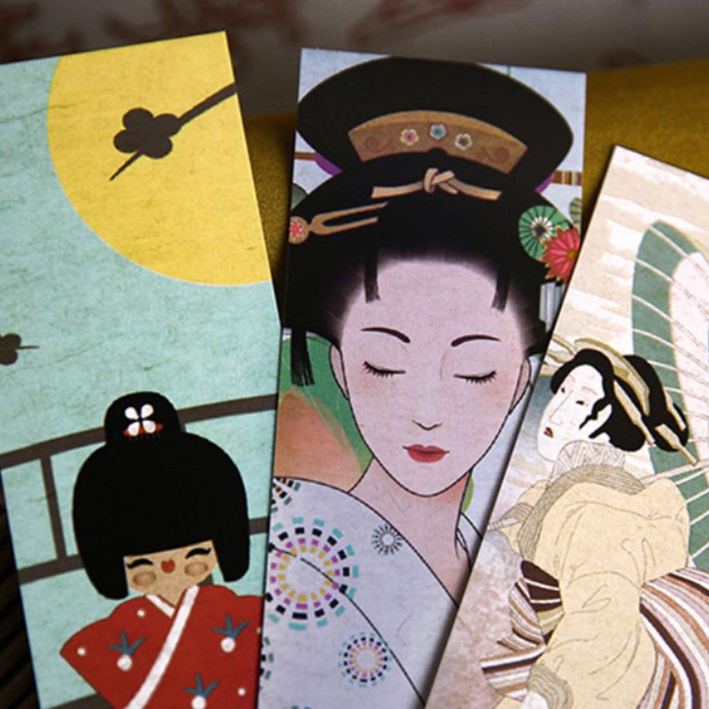 Colorful Japanese Style Paper Bookmark for Women Men Girls Boys Kids Teens
