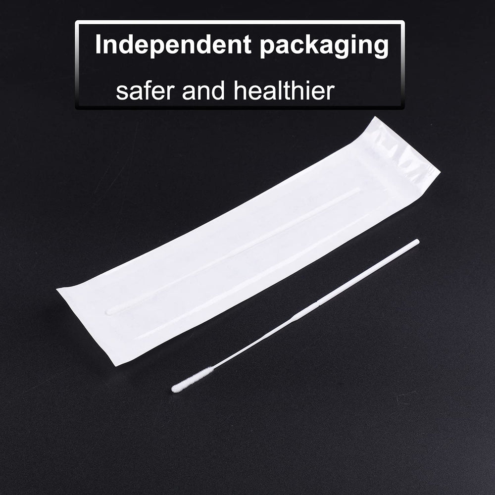 Nasopharyngeal Nylon Specimen Flocked Swab, 100 Pack Nasal Swabs Sterile Nasopharyngeal Swab Individually Wrapped, Nylon Flocking Tip Flocked Swab for Sampling