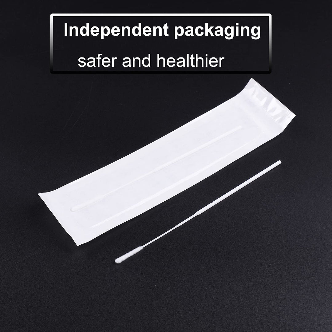 Nasopharyngeal Nylon Specimen Flocked Swab, 100 Pack Nasal Swabs Sterile Nasopharyngeal Swab Individually Wrapped, Nylon Flocking Tip Flocked Swab for Sampling