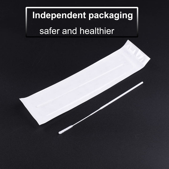 Nasopharyngeal Nylon Specimen Flocked Swab, 100 Pack Nasal Swabs Sterile Nasopharyngeal Swab Individually Wrapped, Nylon Flocking Tip Flocked Swab for Sampling