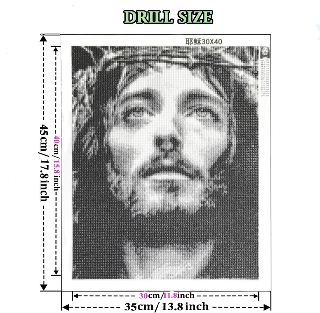 Diamond Art Painting Kit for Adults Jesus Diamond Art Jesus Christ Bead for Decor, Jesus of Nazareth(14×18 inches,Boxed)