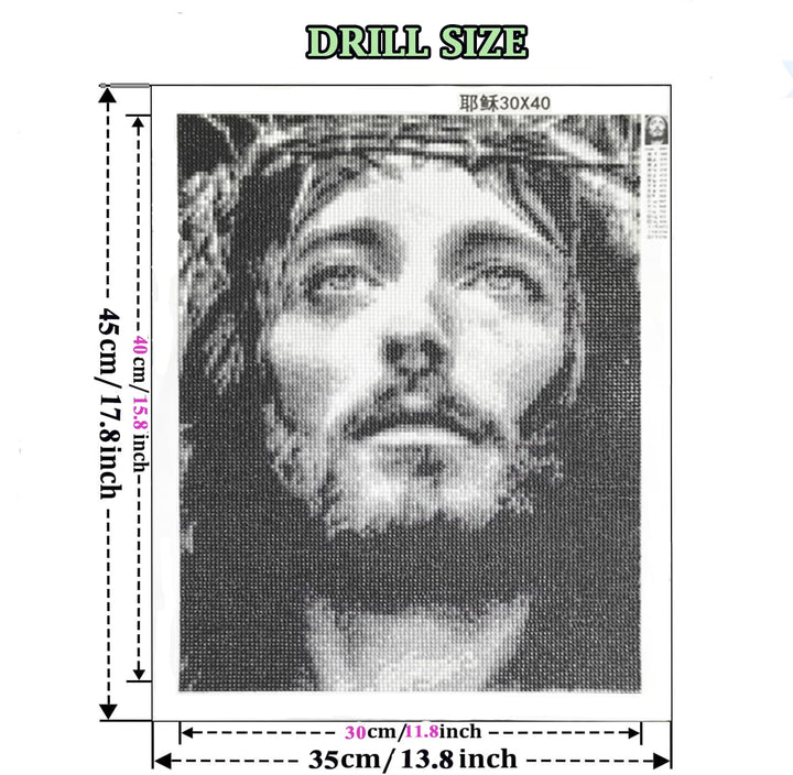 Diamond Art Painting Kit for Adults Jesus Diamond Art Jesus Christ Bead for Decor, Jesus of Nazareth(14×18 inches,Boxed)