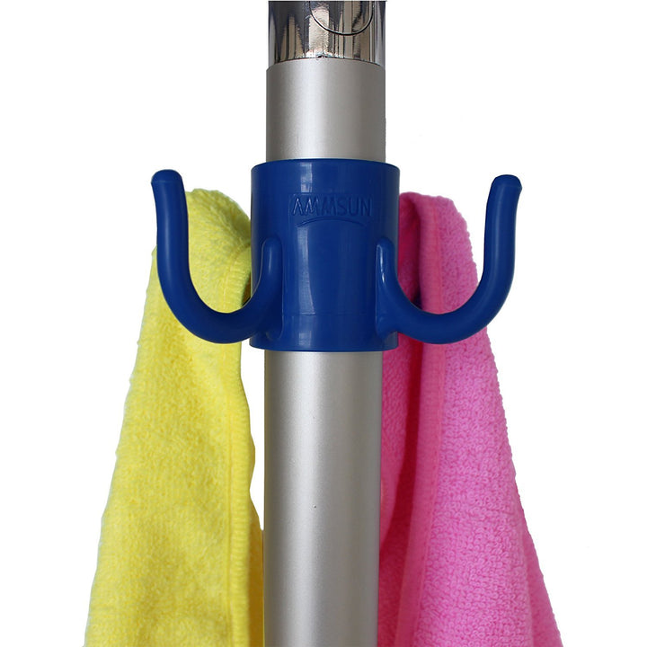 Beach Umbrella Hanging Hook,4-prongs Plastic Umbrella Hook Hanging for Towels /Hats/Clothes/Camera/Sunglasses/ Bags,Fit for Beach,Camping Trips Blue