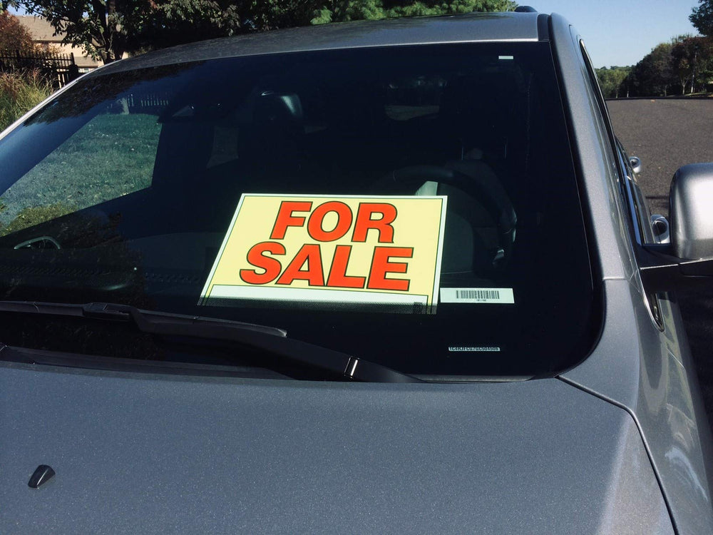 For Sale Sign for Cars, Trucks, Garage Sales, Business Sales 11H x 14W, Red-Yellow-Black