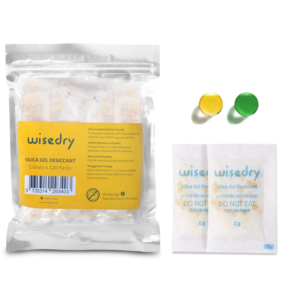 wisedry Small Silica Gel Sachets Desiccant Packs 2 Gram