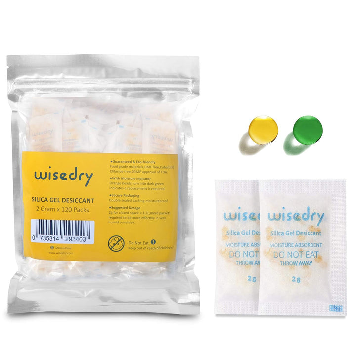 wisedry Small Silica Gel Sachets Desiccant Packs 2 Gram