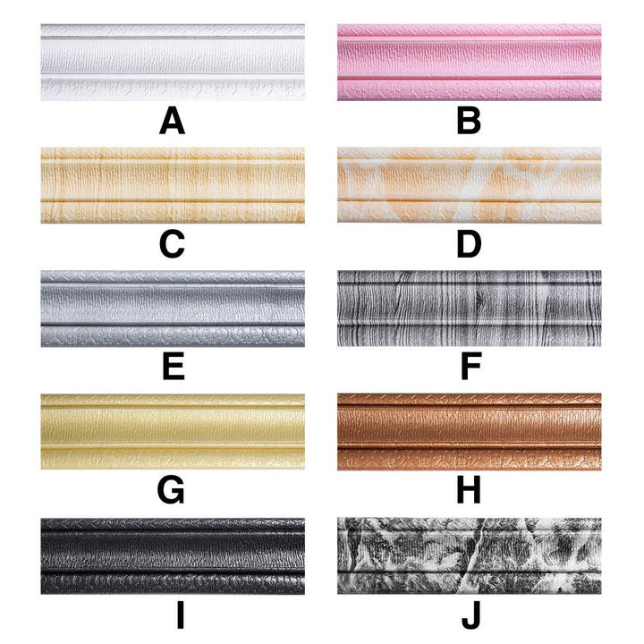 Wall Sticker Border Self-Adhesive 3D Pattern Sticker Wallpaper Borders Home Decor for Floor Ceiling Window Wall DIY Decoration (3.15x90.55inch)