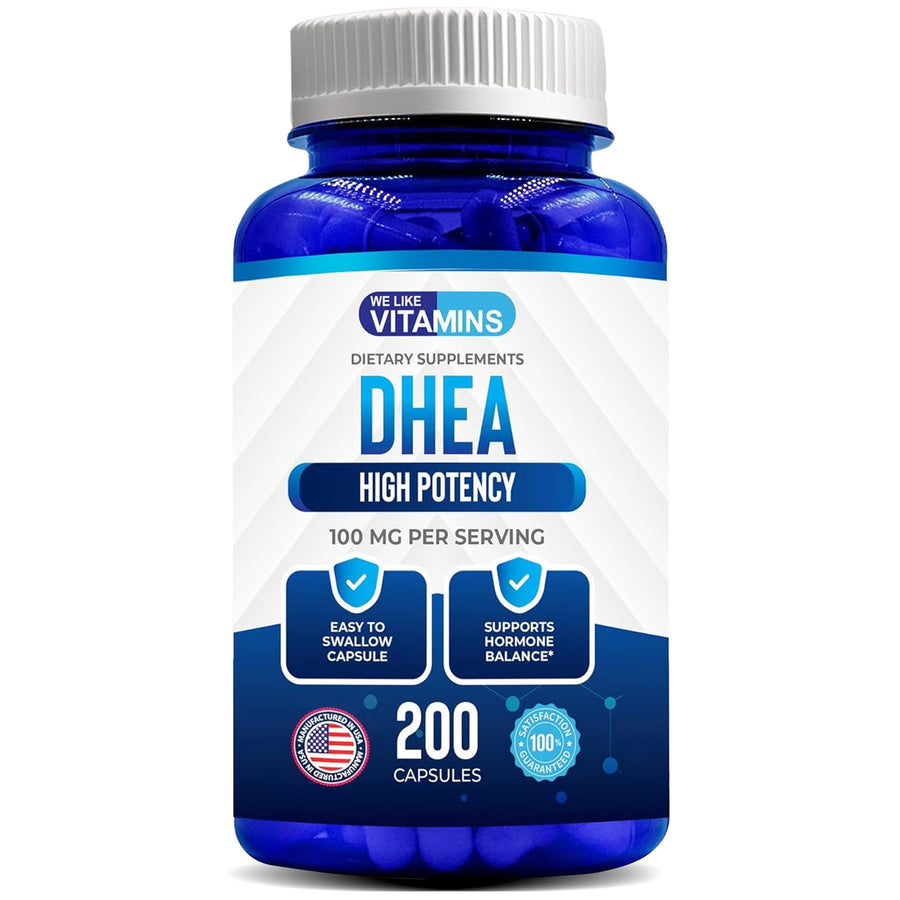 We Like Vitamins DHEA 100mg 200 Capsules - 200 Day Supp