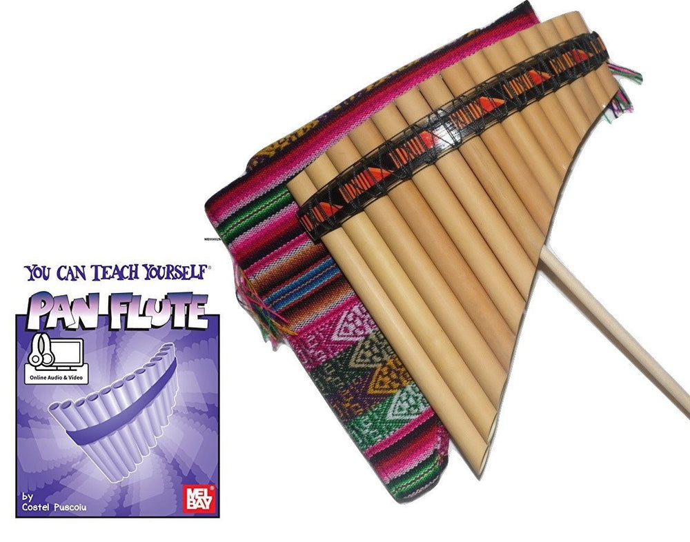 Beginners Set Bamboo Tunable Pan Flute + Guide Book & Online Audio/Video and Tuning Stick
