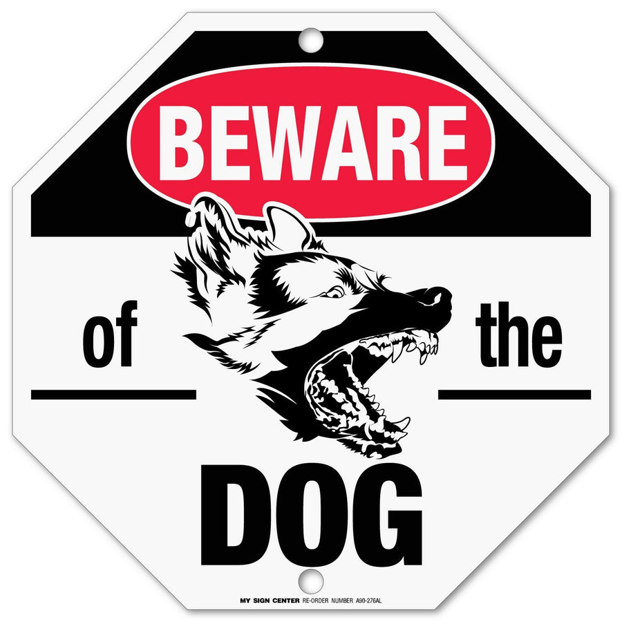 Beware of Dog Sign, 12 x 12 0.40 Aluminum, Fade Resistance, Indoor/Outdoor Use, USA MADE By