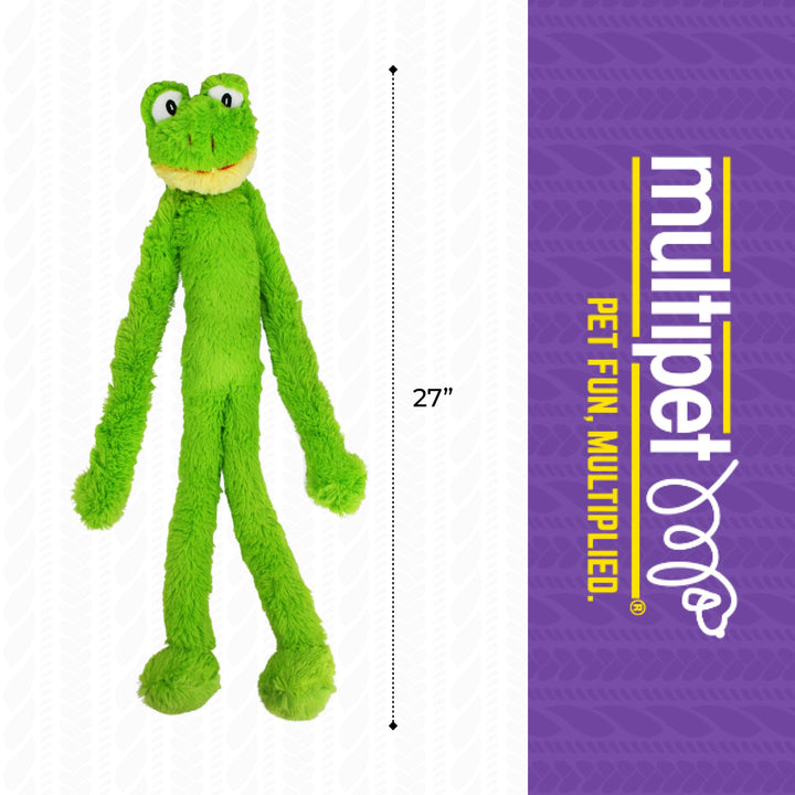 Swingin&#39; Slevin Frog Dog Plush Toy - Squeaky Dog Toy for All Dogs - Extra Soft Plush Dog Toy - Stuffed Animal Dog Toy for Cuddling &amp; Playing - Cute Dog Pet Toy (27”, Green, 5 Squeakers)