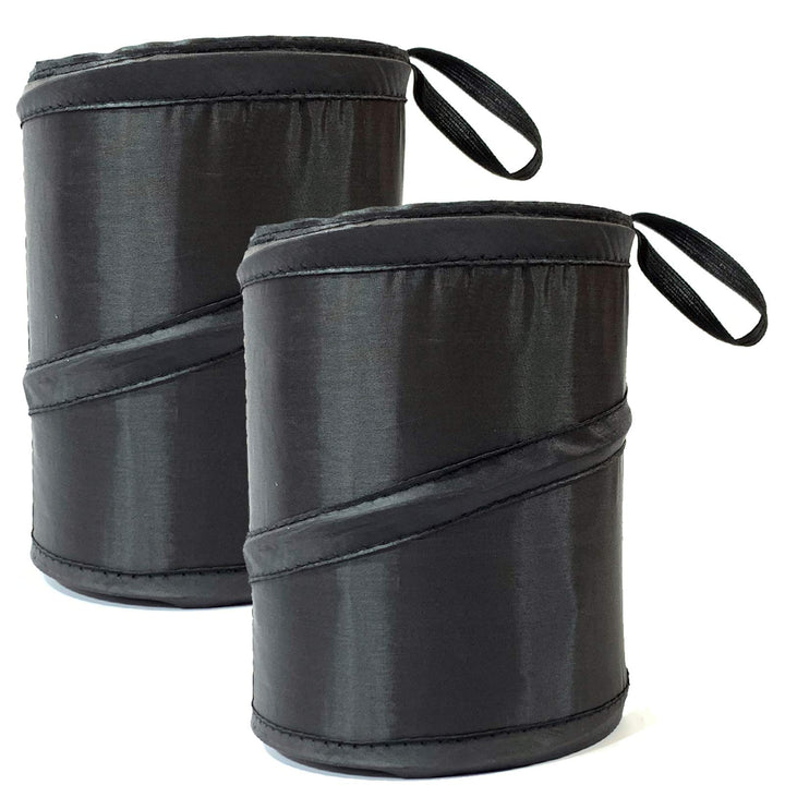 2 Pack Car Trash Can, Leak Proof Garbage Bin, Collapsible Pop-up Water Proof Bag, Portable Waste Basket Bin, Rubbish Bin (Black)