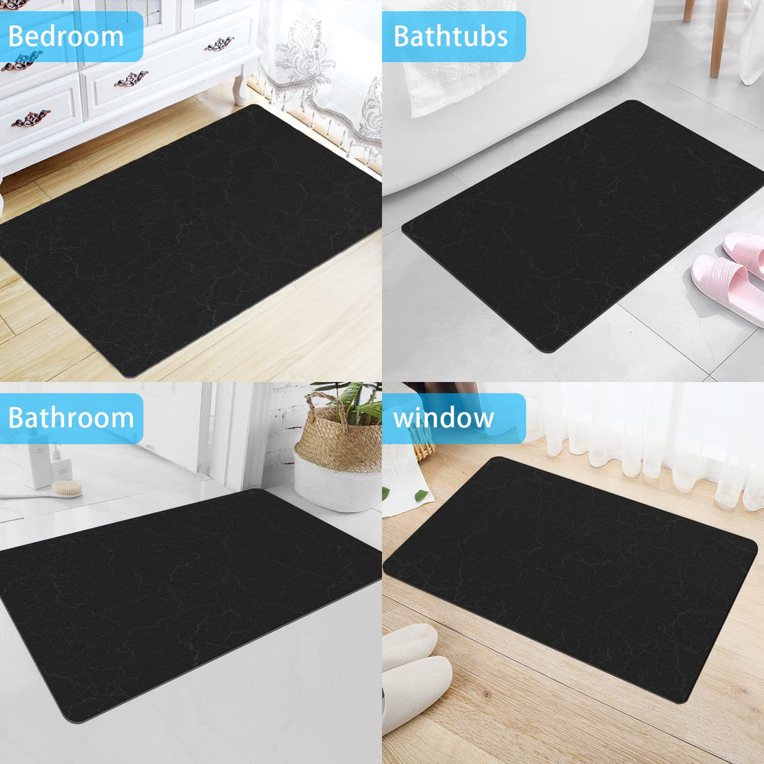 Navy Bathroom Rug Super Absorbent Luxury Bath Mat, Thin Bathroom Rugs Dry Fast Home Floor Mats, Water Absorbing Bath Mat with Rubber Backing, Waterproof Bathroom Carpet Floor Doormat (Navy)