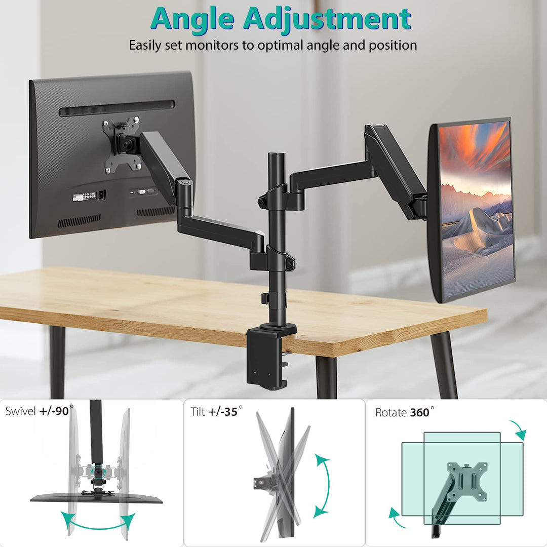 WALI Dual Monitor Stand, 13-32 Inch Adjustable Spring M