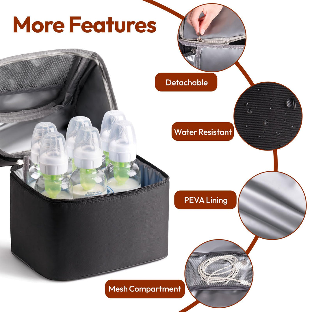 NCVI Breastmilk Cooler Bag with 2 Ice Pack, Breast Pump